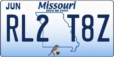 MO license plate RL2T8Z