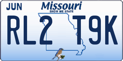 MO license plate RL2T9K