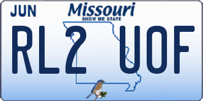 MO license plate RL2U0F