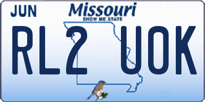 MO license plate RL2U0K