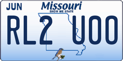 MO license plate RL2U0O