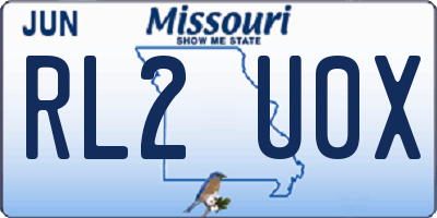 MO license plate RL2U0X