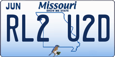 MO license plate RL2U2D