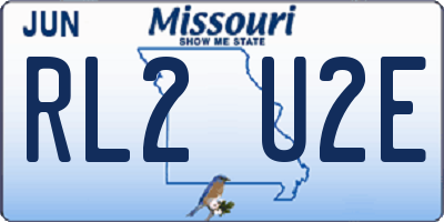 MO license plate RL2U2E