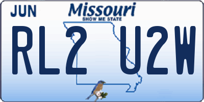 MO license plate RL2U2W