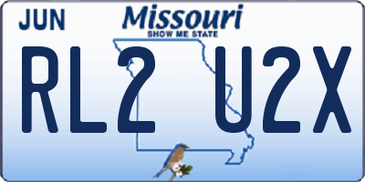MO license plate RL2U2X