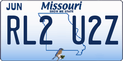 MO license plate RL2U2Z