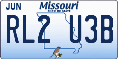 MO license plate RL2U3B