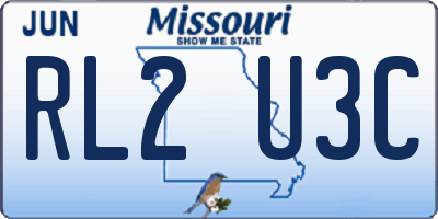 MO license plate RL2U3C