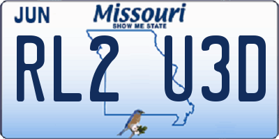 MO license plate RL2U3D