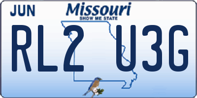MO license plate RL2U3G