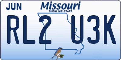 MO license plate RL2U3K