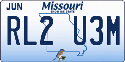 MO license plate RL2U3M