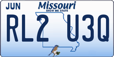 MO license plate RL2U3Q