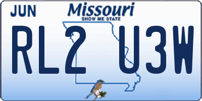 MO license plate RL2U3W