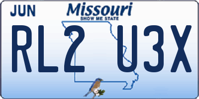 MO license plate RL2U3X