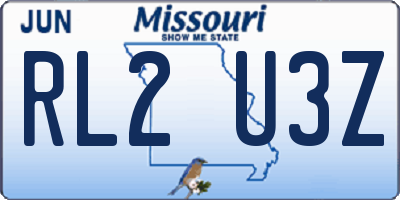 MO license plate RL2U3Z