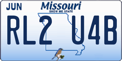 MO license plate RL2U4B