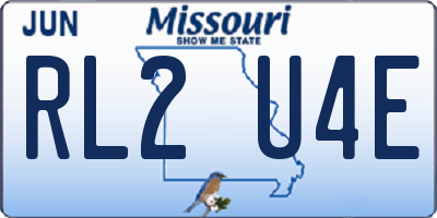 MO license plate RL2U4E