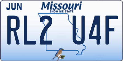 MO license plate RL2U4F