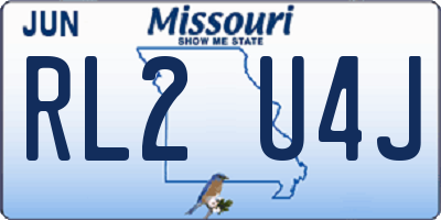 MO license plate RL2U4J