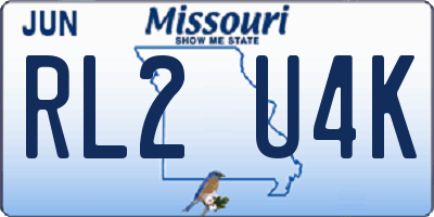 MO license plate RL2U4K