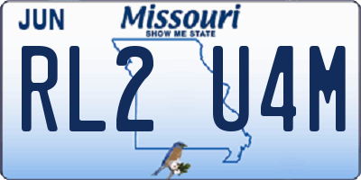 MO license plate RL2U4M