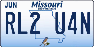 MO license plate RL2U4N