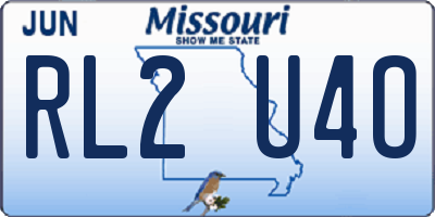 MO license plate RL2U4O
