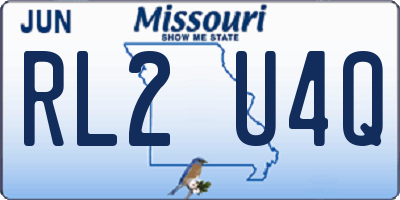 MO license plate RL2U4Q