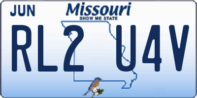 MO license plate RL2U4V