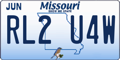 MO license plate RL2U4W