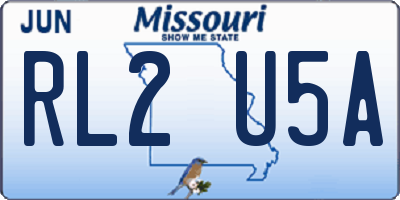MO license plate RL2U5A