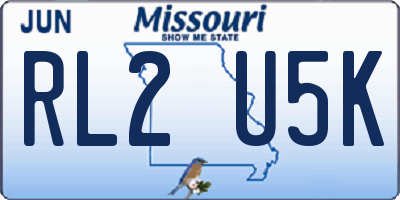 MO license plate RL2U5K