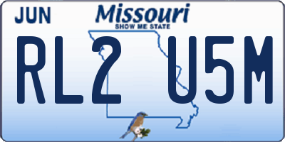 MO license plate RL2U5M