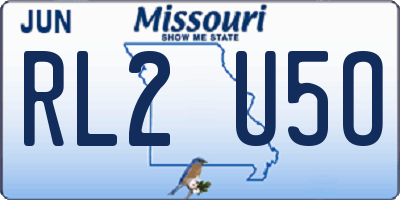 MO license plate RL2U5O