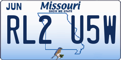 MO license plate RL2U5W