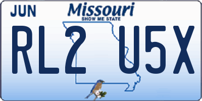 MO license plate RL2U5X