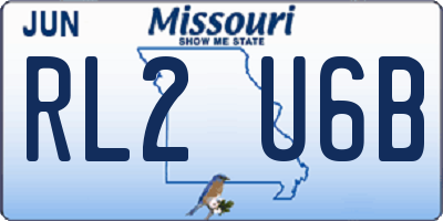 MO license plate RL2U6B