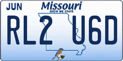 MO license plate RL2U6D
