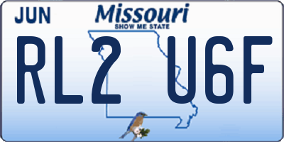 MO license plate RL2U6F