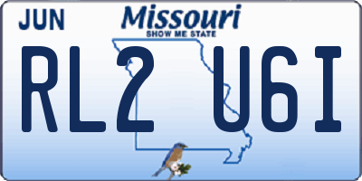 MO license plate RL2U6I