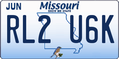 MO license plate RL2U6K