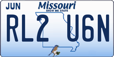 MO license plate RL2U6N