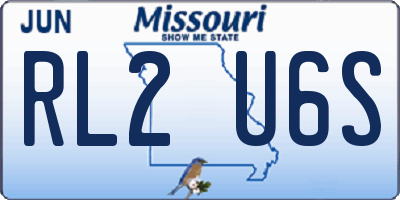 MO license plate RL2U6S