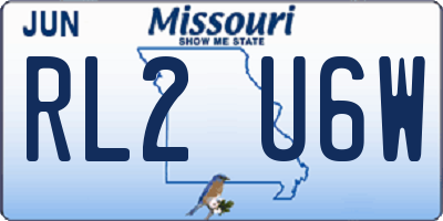 MO license plate RL2U6W