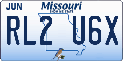 MO license plate RL2U6X