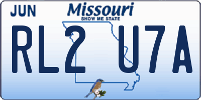 MO license plate RL2U7A