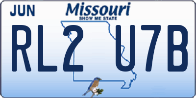 MO license plate RL2U7B