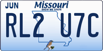 MO license plate RL2U7C